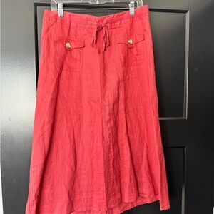 Cherokee A-Line Linen Red Skirt